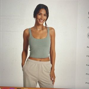 Vuori women’s daily crop tank in Stormy- S